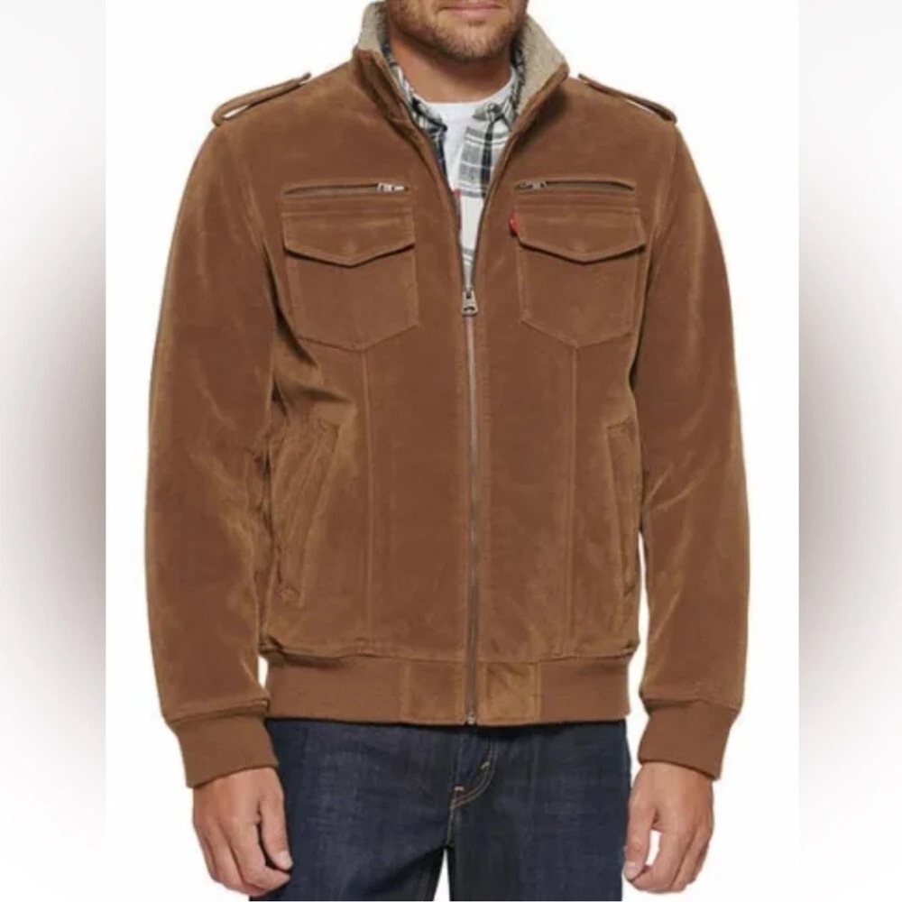 Levi’s Aviator Bomber Faux Suede Sherpa Lined Size XL
